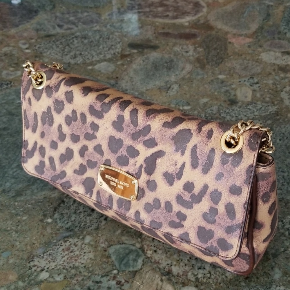 Like New!  Michael Kors Leopard Print Bag